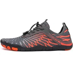 Anti-Slip Rubber Athletic Hiking Water Shoes for Mens Womens | Barefoot Aqua Swim Walking Shoes | Five-Finger Shoes | Running Shoes Lightweight Sneakers - Color: Orange | Size: 40