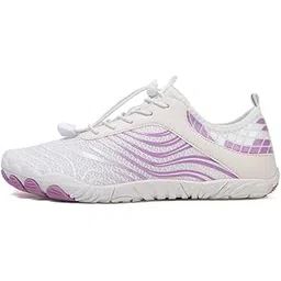 Anti-Slip Rubber Athletic Hiking Water Shoes for Mens Womens | Barefoot Aqua Swim Walking Shoes | Five-Finger Shoes | Running Shoes Lightweight Sneakers - Color: White-A | Size: 41