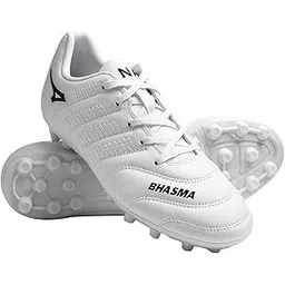 Anza Bhasma Light Weight and Durable Football Boot for Men&Women, Comfortable and Flexible Football Shoes with Multi Purpose Stud, Soccer Shoe (White)