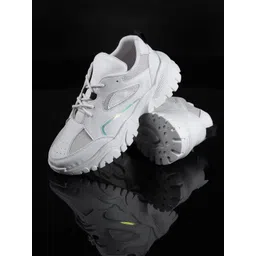 AROOM Women White Woven Design Sneakers