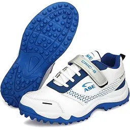 ASE Cricket Shoes for Men – Rubber Phylon Sole, Lightweight, Durable Grip Sports Shoes for Cricket Turf & Ground Play_White-Sea Green