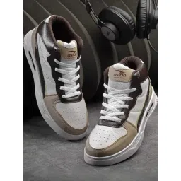 Asian BOSTON-11 Men's White Ankle High Sneakers