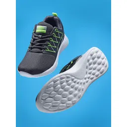 ASIAN Men Black Mesh Running Non-Marking Lace-Up Shoes