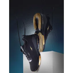 ASIAN Men Black Mesh Running Non-Marking Shoes