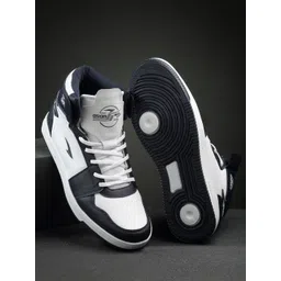 ASIAN Men Colourblocked Mid-Top Synthetic Leather Sneakers