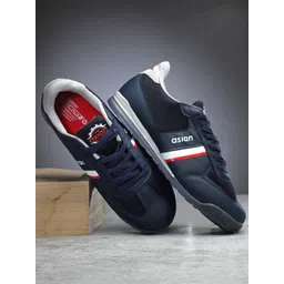 ASIAN Men Textured Memory Foam Insole Lace Up Sneakers