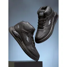 Asian Men's Black Ankle High Sneakers