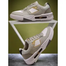 Asian Men's Grey & White Casual Sneakers