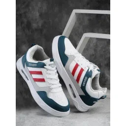 Asian Men's White & Red Casual Sneakers