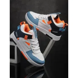 Asian Men's White Ankle High Sneakers