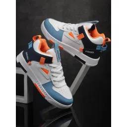 Asian Men's White Ankle High Sneakers