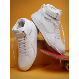 Asian Men's White Ankle High Sneakers