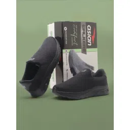 Asian Men's WONDERWALK-01 Black Walking Shoes