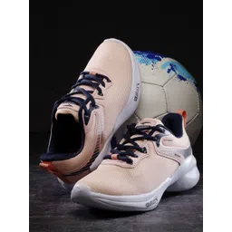 ASIAN Women Peach-Coloured Woven Design Sneakers