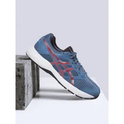 ASICS Men Blue & Red Woven Design Gel-Contend 5B Running Shoes