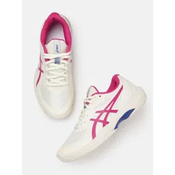 ASICS Women Woven Design Round-Toe Game Non-Marking Tennis Shoes