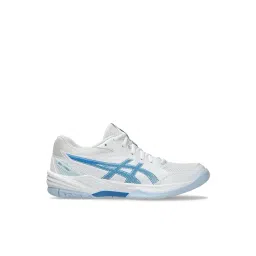 Asics Women's GEL-TASK 4 White & Blue Coast Indoor Court Shoes