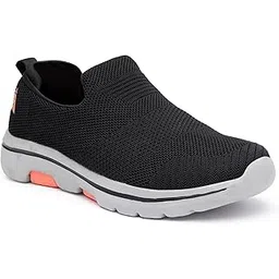ATG-487 Ultra Comfort Breathable Cushioned Sports Slip-On Running Shoes for Men (Black,9)