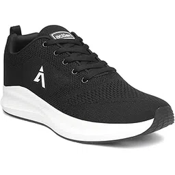 ATG-496 Ultra Comfort Breathable Cushioned Sports Lace-Up Running Shoes for Men (Black,9)