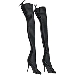 ATORSE® Toy 1:6 Scale Action Figures High Boots Wearable Collections Female Figure Boots Black