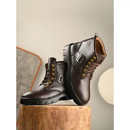 Azzaro Black Men Round Toe Regular Boots