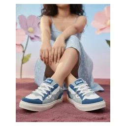 Bacca Bucci Blossom-Fresh Bloom Leather Blue Sneakers for Women