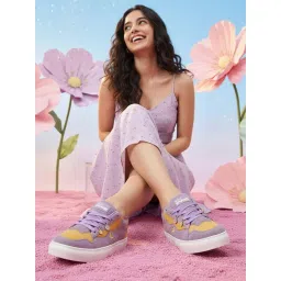 Bacca Bucci Blossom-Fresh Bloom Leather Purple Sneakers for Women