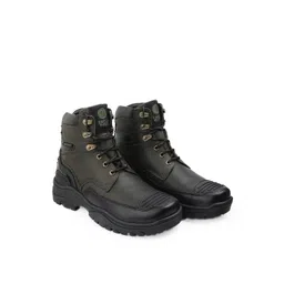 bacca bucci Men Protector Leather Motorcycle Boots