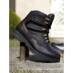 Bacca Bucci Men's 6 Inches Steel Toe Cap Brown Snow Boots