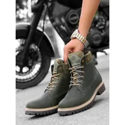 Bacca Bucci Men's BULLET Olive Derby Boots