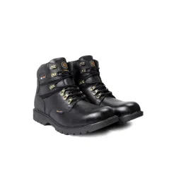 Bacca Bucci Men's Steel Toe Black Derby Boots