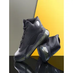 Bacca Bucci Men's TITAN Black Ankle High Sneakers