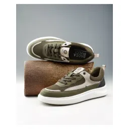 Bacca Bucci Men's VIBE-STEP Olive Green Casual Sneakers