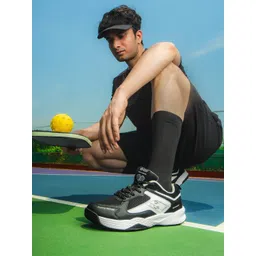 bacca bucci Pickle Series Men Court Sneakers with OrthoLite Eco Insoles Black UK 6