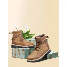 bacca bucci Women Textured Genuine Leather Regular Boots