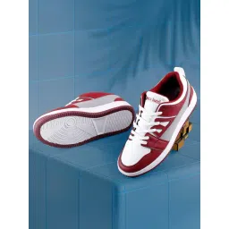 Bacca Bucci Women's SERENITY Burgundy and White Sneakers