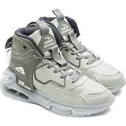 Basket-11 Men’s Mid-Top Sneakers with Full TPU Sole, Dual-Pillar Bounce Cushioning, Memory Foam Shoes, Premium Design and Arch Support for Sports