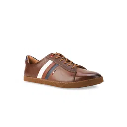 Bata Men Brown Striped Sneakers