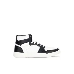 Bata Men's DUNK E 24 White & Black Ankle High Sneakers