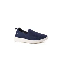 Bata Women Blue Woven Design PU Slip-On Sneakers