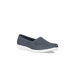 Bata Women Navy Blue Ballerinas with Laser Cuts Flats