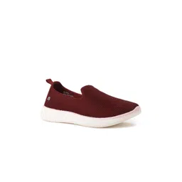 Bata Women Red Woven Design PU Slip-On Sneakers