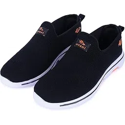 BE The New You Comfortable Sports Sneakers Running Shoes Loafers for Men | Black | 6