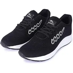 BE The New You Men’s EVA Lite Sport Running Shoes | Lightweight Synthetic Leather Shoes for Gym, Walking Black | 9