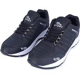 BE The New You Men’s EVA Lite Sport Running Shoes | Lightweight Synthetic Leather Shoes for Gym, Walking | Black | 7