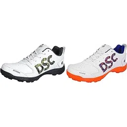 Beamer Cricket Shoe for Men & Boys (Light Weight | Economical | Durable | Size UK: 8) Grey-White & Beamer Cricket Shoes Size for Men (7 UK, Fluro Orange-White)
