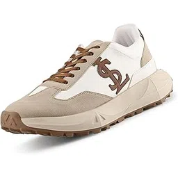 Beige and White Sneaker for Men | Comfortable & Durable Sneaker | LSP-SNK-NBL-BEWH |