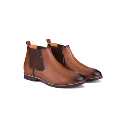 BERSACHE Men Lightweight Leather Chelsea Boots