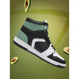 Bewakoof Men Colourblocked PU High-Top Sneakers