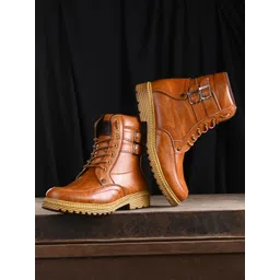 Big fox Men Brown Solid Flat Boots